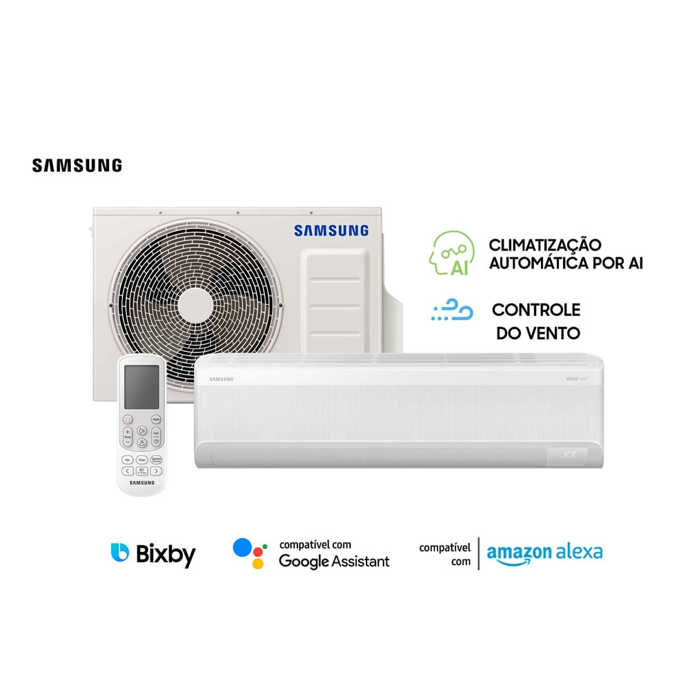 Ar Condicionado Split Inverter Samsung WindFree AI 24000 BTU/h Frio AR60F24D1AWNAZ - 220 Volts